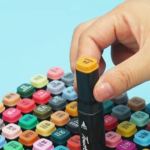 Dual Tip Markers Alcoholic Oily Ink High Density Fiber Fine And Broad Nib For Art Drawing Sketching Design School Supplies