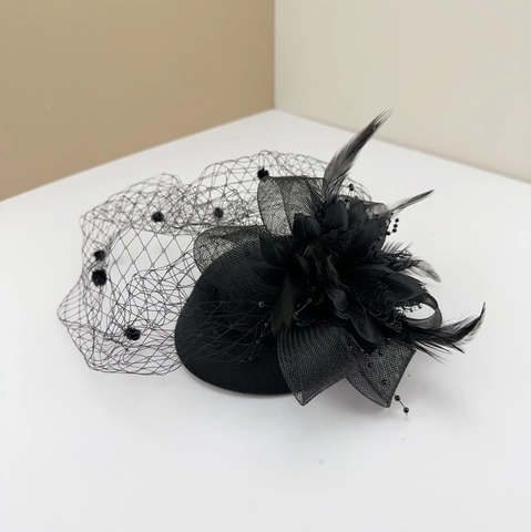Κομψό Vintage Καπέλο Fascinator Με Δίχτυ Πέπλο Φτερό Λουλούδι Νυφικό Γάμος Αξεσουάρ Μαλλιών