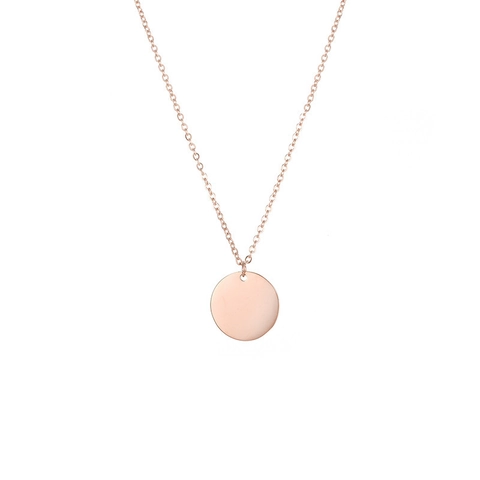 Collana con Ciondolo Rotondo in Acciaio Inossidabile Minimalista Catena con Ciondolo a Cerchio Lucidata a Specchio Gioielli per Donna Uomo