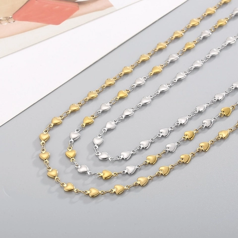 Stainless Steel DIY Jewelry Making Chains 18K Gold Plated Figaro Cuban Link Paperclip Heart Spool For Necklaces Bracelets