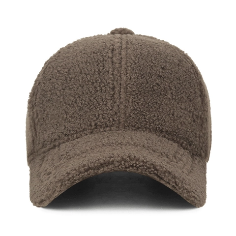 Berretto Da Baseball Invernale In Finta Lana Di Agnello Fodera In Pile Caldo Tinta Unita Regolabile Cappello Sherpa