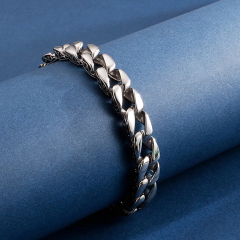 Bracelet Gourmette Homme En Acier Inoxydable Vintage Avec Motif Totem Gravé Style Punk Industriel Bijoux Polis