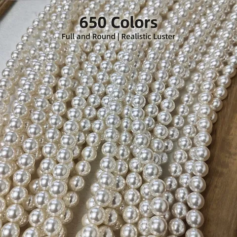 High Luster Round Glass Imitation Artificial Pearl Beads Loose Smooth For DIY Jewelry Making Necklaces Bracelets Accessories Elegant
