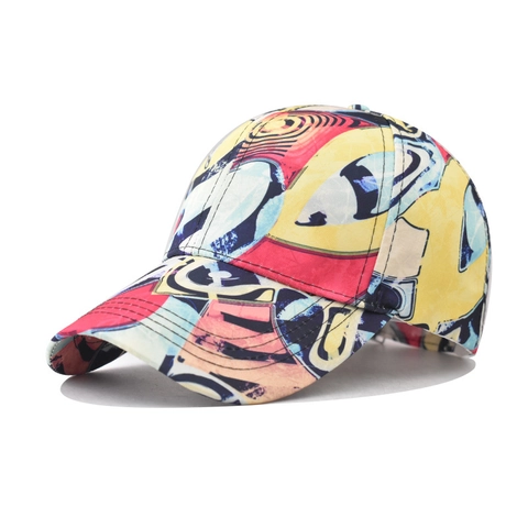 Cappello Da Baseball In Cotone Con Stampa Graffiti Astratti Traspirante Protezione Solare Streetwear Cappello Regolabile