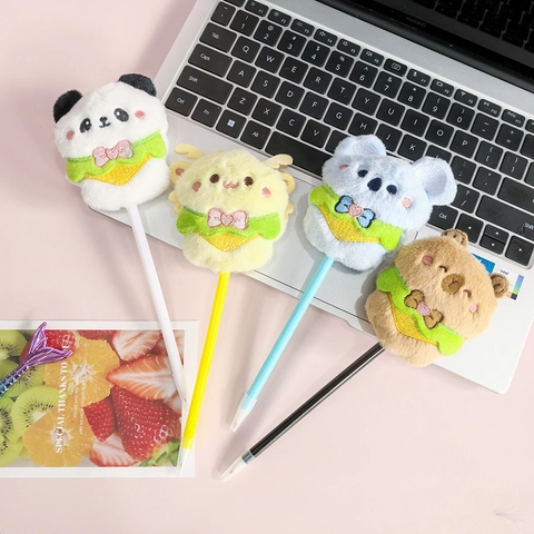 Little Bear Panda Bee Class Learning School Pp Plush Cute Ballpoint Pen