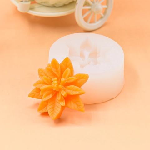 3D Bloem Hulstblad Siliconen Vorm Kerst DIY Kaarsen Maken Taart Decoratie Fondant Chocolade Knutselen Ornament