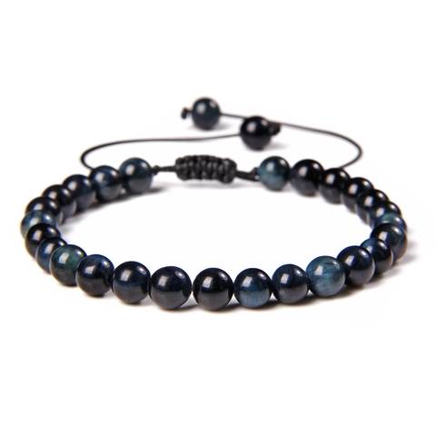 Natural Stone Hand-Woven Bracelet Adjustable Tiger Eye Agate Bead Bracelet For Women Men Crystal Healing Yoga Jewelry
