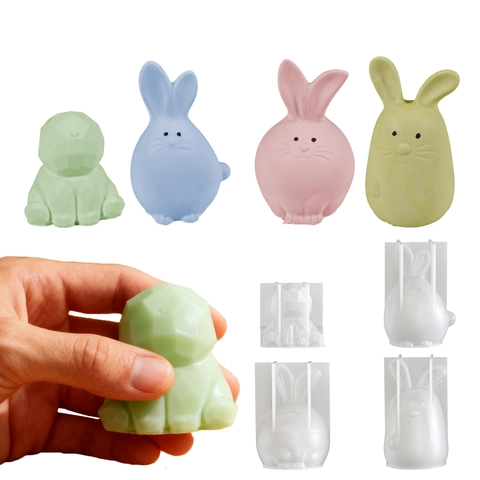 Stampo In Silicone Coniglio Forma Cuore Per Fai Da Te Candela Resina Artigianato Torta Sapone Antiaderente Resistente Al Calore