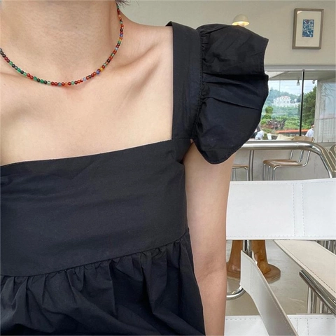Collana Perline Colorate Con Catena Estensione In Argento Sterling 925 Fatta A Mano Arcobaleno Gioielli Moda