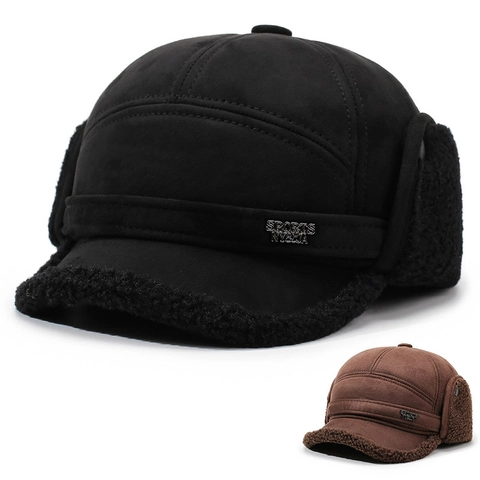 Cappello Da Cacciatore Invernale Da Uomo Finta Pelle Scamosciata Foderato In Pile Berretto Bomber Con Paraorecchie Caldo Antivento Outdoor