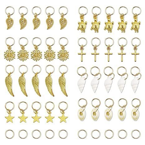 Haarvlechtringen Met Legering Schelp Ster Hangers Voor DIY Dreadlocks Decoratie Mode Accessoires