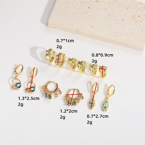 Vintage Kupfer Zirkonia Böser Blick Ohrringe Für Damen Luxus Leopard Kopf Emaille Tropfen Ohrringe Barock Mode Schmuck Geschenk