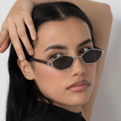Vintage Geometric Polygon Sunglasses Metal Frame UV400 Protection Retro Diamond Shape Eyewear Street Style