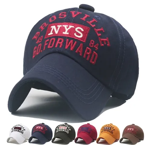 Cappello Da Baseball In Puro Cotone Con Ricamo NYS Fibbia In Metallo Regolabile Protezione Solare Vintage Sport Cappello Outdoor
