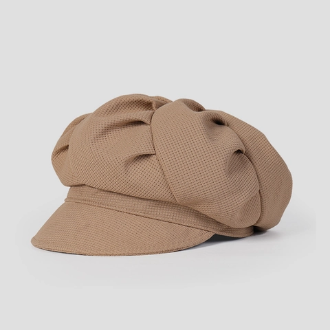 Cappello Newsboy Donna Trama Nido Ape Cappello Ottagonale Retrò Pieghe Cappello Artista Regolabile Casual Primavera Autunno