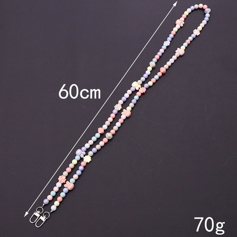 Bunte Acryl Perlen Crossbody Handy Kette Meerjungfrau Hase Katzenpfote Blume Dekorative DIY Lanyard Strap Für Frauen Mädchen