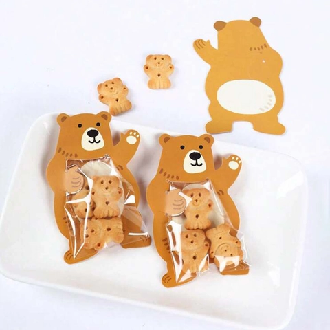 Tarjetas De Papel Animales Dibujos Animados Y Bolsas Transparentes Para Empaque Caramelos Galletas Regalo Fiesta Cumpleaños DIY