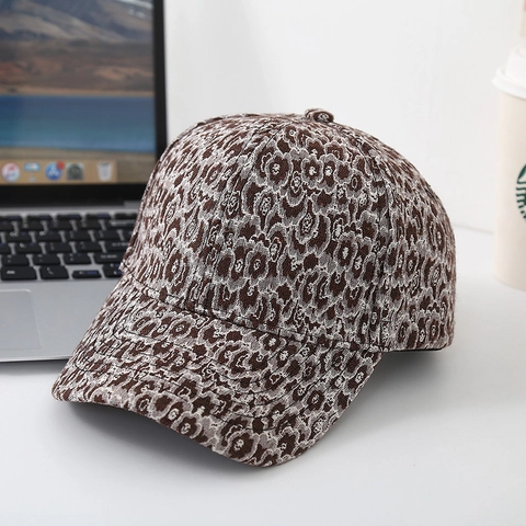 Leopard Print Jacquard Baseball Cap Polyester Sun Protection Curved Brim Outdoor Urban Fashion For Women