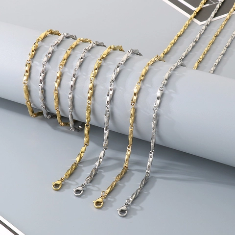 Minimalista Acciaio Inossidabile Catena Chopin Collana E Bracciale Versatile Maglie Intrecciate Catena Clavicola Per Unisex