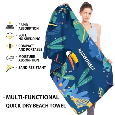 Serviette De Plage En Microfibre À Séchage Rapide Grande Serviette De Bain Absorbante Pour La Natation Voyage Motif Mandala