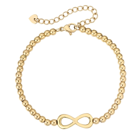 Semplice Braccialetto con Perline in Acciaio al Titanio con Simbolo dell'Infinito per Donna Moda Minimalista Braccialetto Regolabile con Ciondolo a Cuore