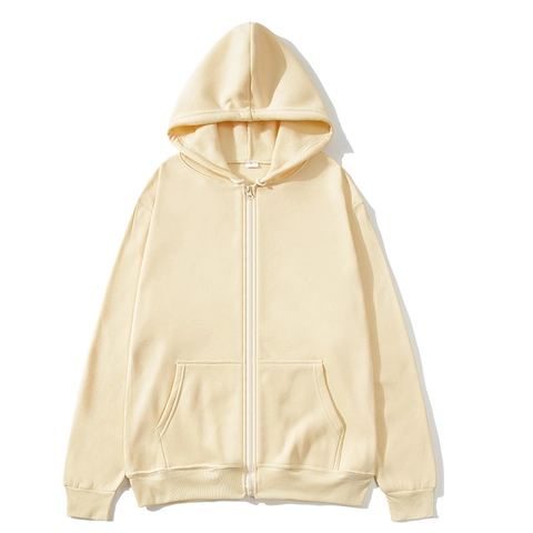 Men Zip Up Hoodie Sweatshirt Long Sleeve Fleece Lined Drawstring Hooded Solid Casual Sportswear Outerwear