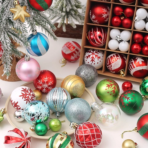 Luxus Kunststoff Bemalte Weihnachtskugeln Mehrfarbig Bruchfeste Hängende Dekokugeln Für Weihnachtsbaum Deko Feiertag Party Heim Dekoration