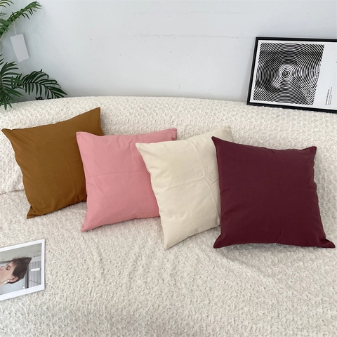 Einfarbiger Kissenbezug Polyester Minimalistischer Quadratischer Kissenhülle Für Sofa Wohnzimmer Büro Wohndekor