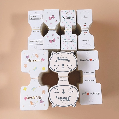 Schmuck Display Karten Papier Kopfschmuck Verpackung Kartons Für Haarklammern Stirnbänder Süße Cartoon Muster Faltbar DIY Display