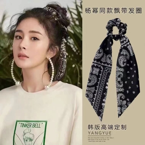 Coletero Con Estampado De Cachemira Y Cintas Largas Diseño De Bandana De Tela Accesorio Para El Cabello Estilo Francés
