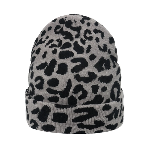 Leopard Print Zebra Stripe Checkerboard Cuffed Beanie Acrylic Knit Hat Winter Warm Fashion Streetwear Men Women