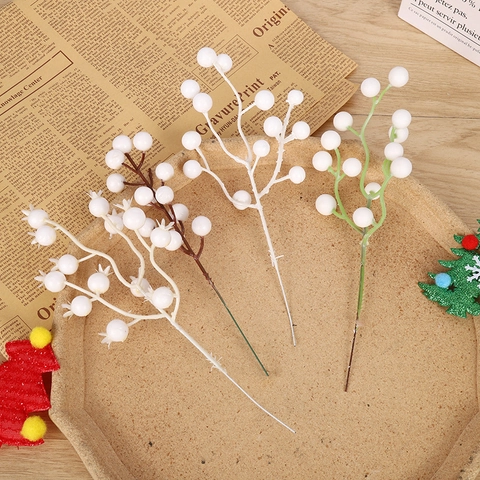 Künstliche Weihnachtsbeeren Picks Weiße Künstliche Fruchtstiele Für Feiertagsgestecke Heimdekoration Fotorequisiten