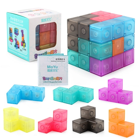 Cubo Di Blocchi Da Costruzione Magnetico Giocattolo Puzzle Educativo Traslucido Allenamento Logico Colorato Multifunzionale
