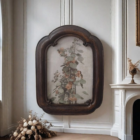 European Vintage Carved Resin Photo Frame With Glass Desktop Wall Hanging Decor Picture Frame Retro Classic Home Art