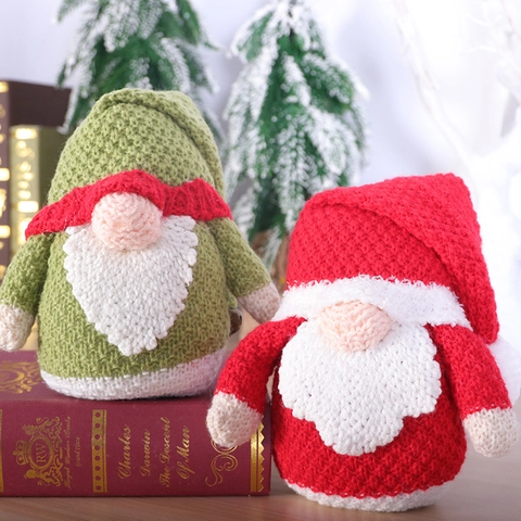 Ornement De Gnome Tricoté De Noël Poupée Sans Visage Rudolph Avec Cloche Décoration De Table Pour Fête