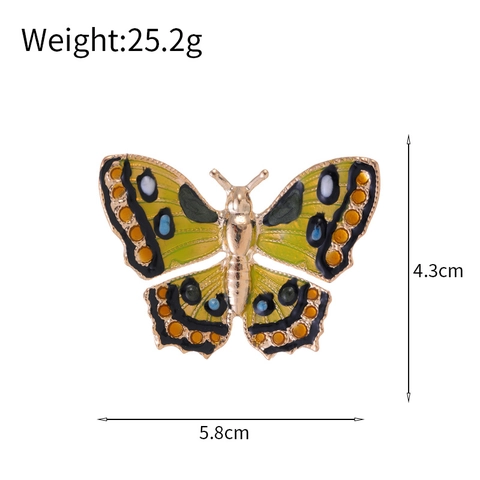 Modieuze Zinklegering Emaille Vlinder Broche Voor Vrouwen Kleurrijke Strass Dier Corsage Sjaal Pin Sieraden Accessoires Cadeau