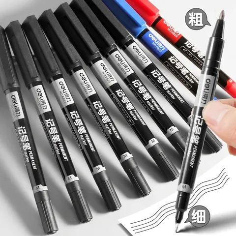 Marqueur Permanent À Double Pointe Imperméable Séchage Rapide Encre À Base D'huile Pour Bureau École Art Croquis Marquage