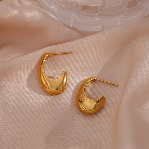 Orecchini Minimalisti in Acciaio Inossidabile a Forma di Gancio per Donna Orecchini a Cerchio Geometrici a U Placcati in Oro Gioielli di Moda