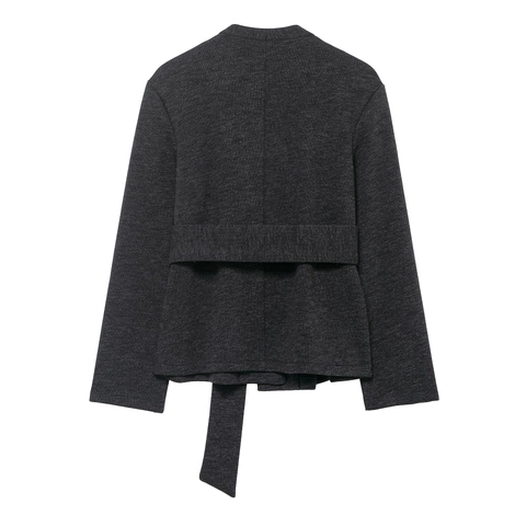 Women Elegant V-Neck Knit Jacket Solid Color Long Sleeve Belted Wrap Cardigan Casual Short Outerwear For Lady