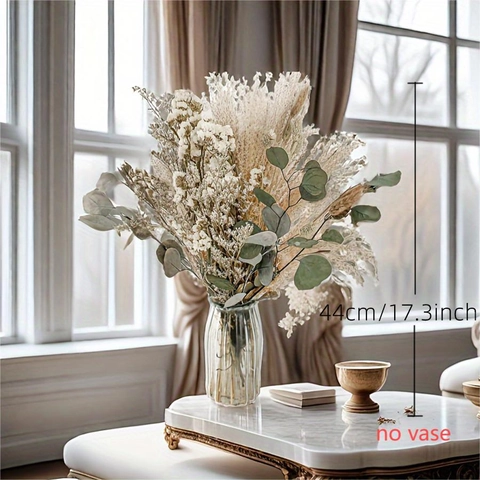 Natural Dried Flower Bouquet With Eucalyptus Rabbit Tail Grass And Reed For Home Wedding Decor Boho Floral Arrangement