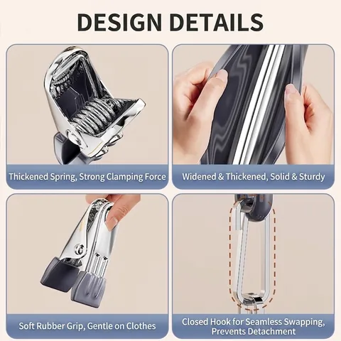 Sock Drying Rack Stainless Steel Windproof Hook Multi Clip Underwear Hanger Space Saving Household Balcony Laundry