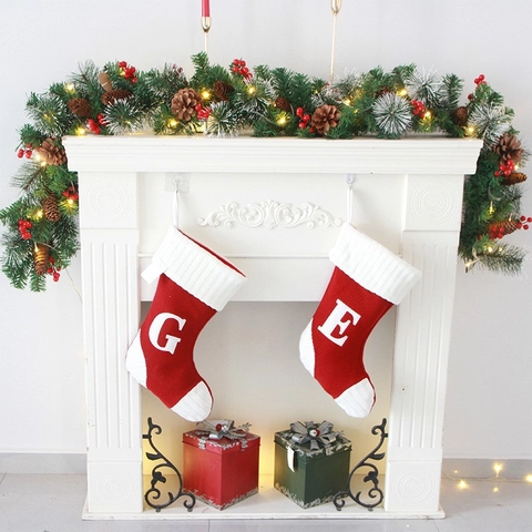 Ghirlanda Di Natale Aghi Di Pino Artificiali Bacche Rosse Pigne PVC Decorazione Caminetto Parete Festiva