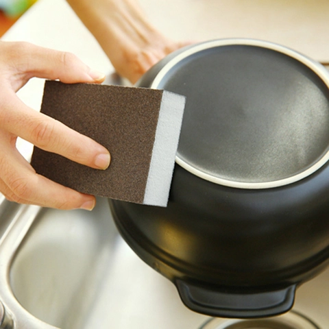 Kitchen Emery Sponge Magic Eraser For Descaling Pot Bottom Rust Removal Scouring Pad Household Cleaning Cookware Tool