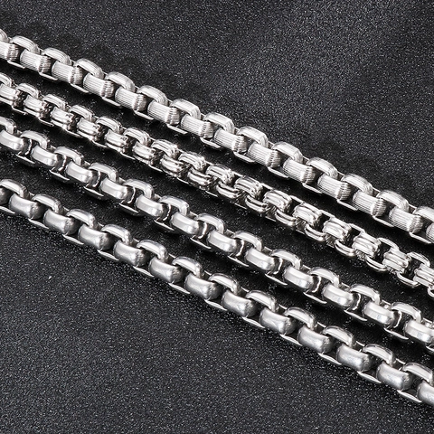 Pulsera De Hombre De Acero Inoxidable Cadena De Caja Estilo Punk Industrial Motocicleta Joyería Con Placa Rectangular