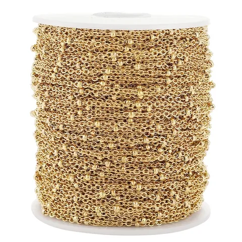 Stainless Steel Beaded Cross Chain Satellite Chain For DIY Jewelry Making Necklace Bracelets Finding Accessories
