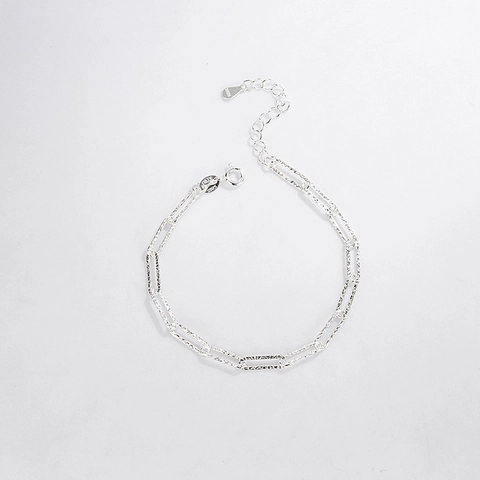 Pulsera de Cadena de Clip en Plata de Ley 925 para Mujer Textura Martillada Ajustable Diseño Galaxia Estrellada Joyería