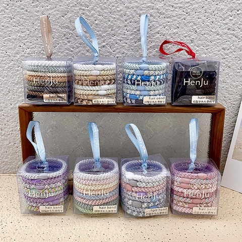Braided Hair Ties Fabric Elastic Hair Bands High Stretch Ponytail Holders Morandi Colors Handmade Accessories Women Girls