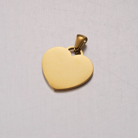 Heart Shape Pendant Charms Mirror Polished 304 Stainless Steel 18K Gold Plated With Pinch Bail DIY Jewelry Making