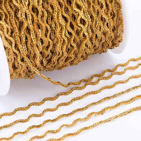 Cadena De Cola De Zorro Ondulada De Acero Inoxidable Accesorios Para Hacer Joyas DIY Para Extensión De Pulsera Collar Estilo Trenzado Retorcido
