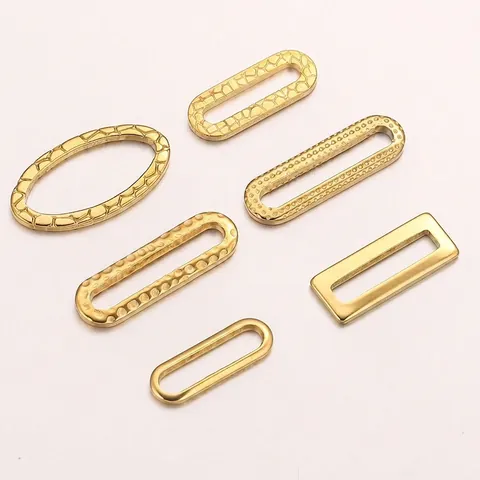 Stainless Steel Jewelry Connectors Textured Oval Rectangle Links DIY Jewelry Making Findings Earrings Accessories Handmade Crafts Supplies